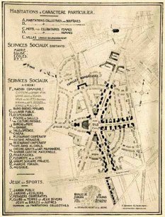 Plan du projet de la cité-jardin de Stains, 1920